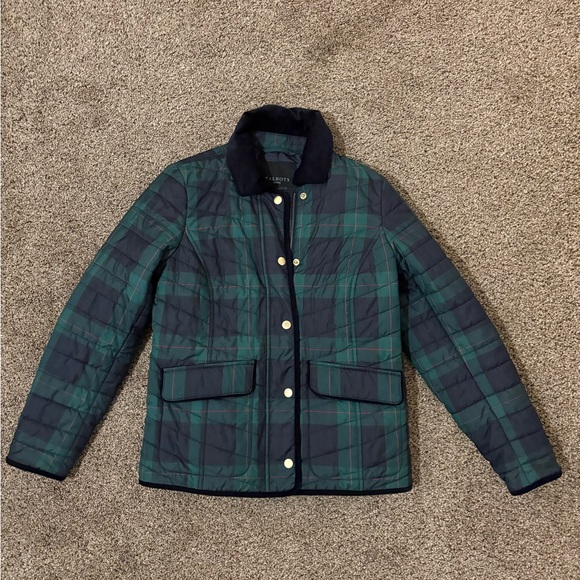 Talbots Navy and Green Plaid Utility Jacket - Picture 2 of 4